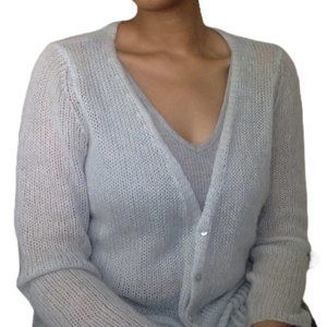 Eileen Fisher Light Blue Open Weave Cardigan